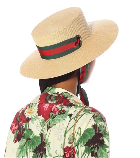 gucci green straw hat|Gucci summer hat.